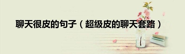 聊天很皮的句子（超级皮的聊天套路）