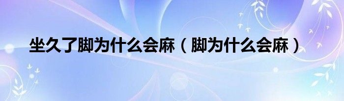 坐久了脚为什么会麻（脚为什么会麻）