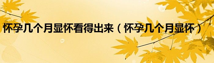 怀孕几个月显怀看得出来（怀孕几个月显怀）