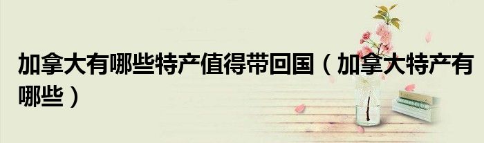 加拿大有哪些特产值得带回国（加拿大特产有哪些）