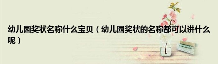 幼儿园奖状名称什么宝贝（幼儿园奖状的名称都可以讲什么呢）