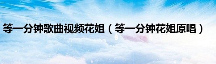 等一分钟歌曲视频花姐（等一分钟花姐原唱）