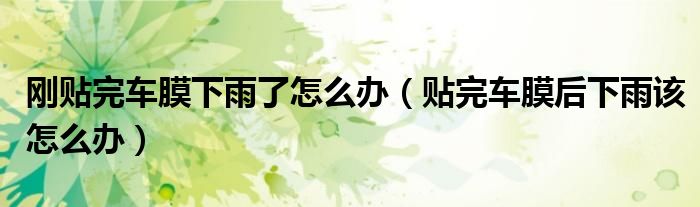 刚贴完车膜下雨了怎么办（贴完车膜后下雨该怎么办）