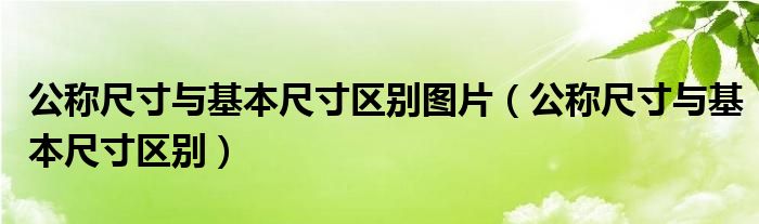 公称尺寸与基本尺寸区别图片（公称尺寸与基本尺寸区别）