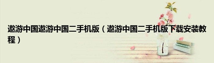 遨游中国遨游中国二手机版（遨游中国二手机版下载安装教程）