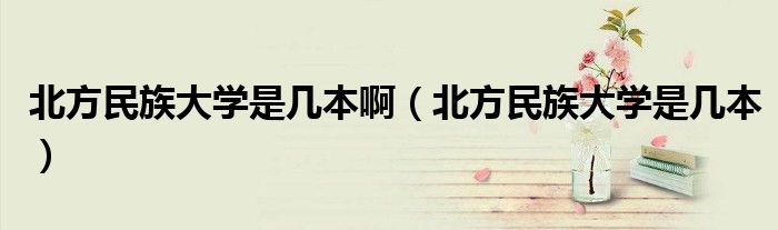 北方民族大学是几本啊（北方民族大学是几本）