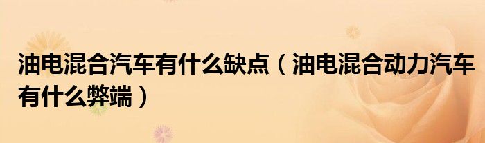 油电混合汽车有什么缺点（油电混合动力汽车有什么弊端）