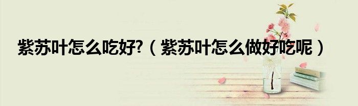 紫苏叶怎么吃好?（紫苏叶怎么做好吃呢）