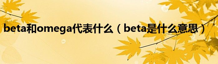 beta和omega代表什么（beta是什么意思）