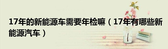 17年的新能源车需要年检嘛（17年有哪些新能源汽车）