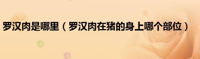 罗汉肉是哪里（罗汉肉在猪的身上哪个部位）