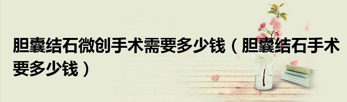 胆囊结石微创手术需要多少钱（胆囊结石手术要多少钱）