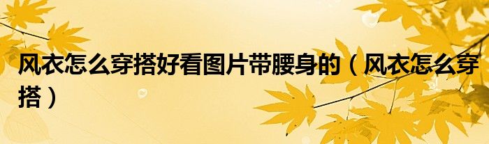 风衣怎么穿搭好看图片带腰身的（风衣怎么穿搭）