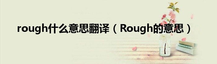 rough什么意思翻译（Rough的意思）