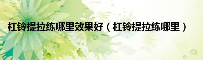 杠铃提拉练哪里效果好（杠铃提拉练哪里）