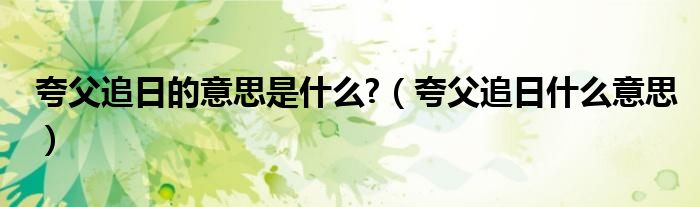 夸父追日的意思是什么?（夸父追日什么意思）