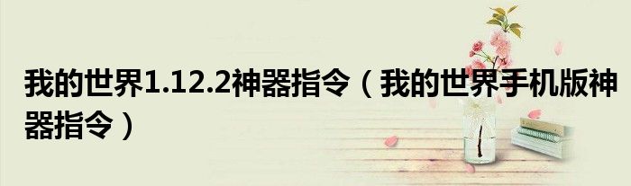 我的世界1.12.2神器指令（我的世界手机版神器指令）
