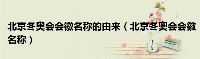 北京冬奥会会徽名称的由来（北京冬奥会会徽名称）