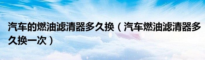 汽车的燃油滤清器多久换（汽车燃油滤清器多久换一次）