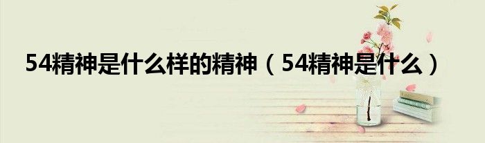54精神是什么样的精神（54精神是什么）