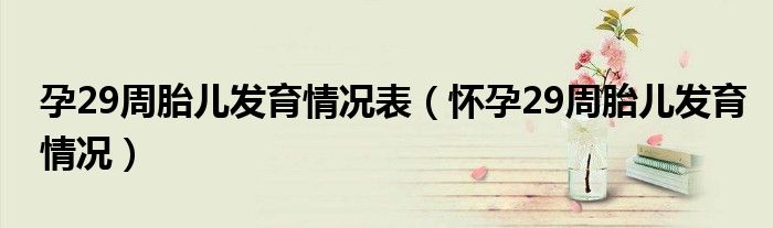 孕29周胎儿发育情况表（怀孕29周胎儿发育情况）