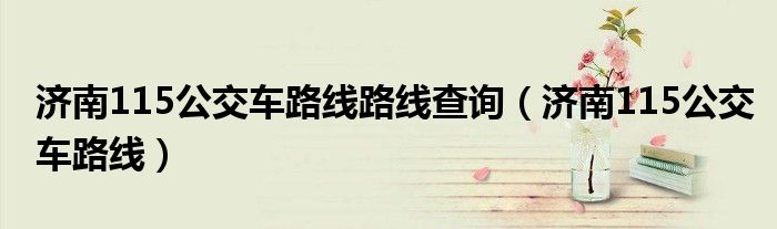 济南115公交车路线路线查询（济南115公交车路线）