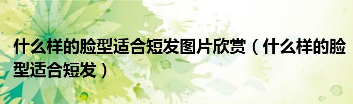 什么样的脸型适合短发图片欣赏（什么样的脸型适合短发）