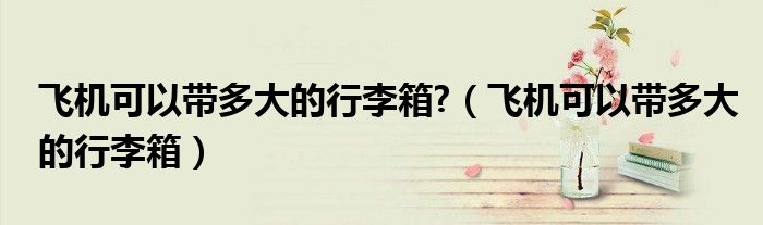飞机可以带多大的行李箱?（飞机可以带多大的行李箱）