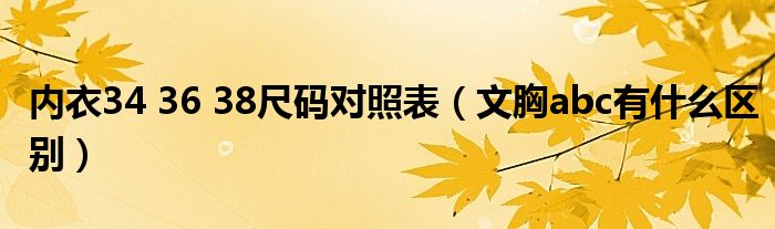 内衣34 36 38尺码对照表（文胸abc有什么区别）