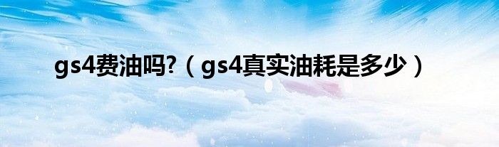 gs4费油吗?（gs4真实油耗是多少）