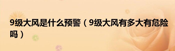 9级大风是什么预警（9级大风有多大有危险吗）