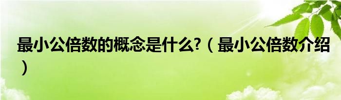 最小公倍数的概念是什么?（最小公倍数介绍）