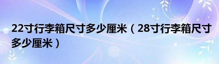 22寸行李箱尺寸多少厘米（28寸行李箱尺寸多少厘米）