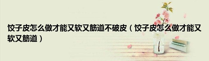 饺子皮怎么做才能又软又筋道不破皮（饺子皮怎么做才能又软又筋道）