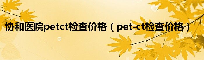 协和医院petct检查价格（pet-ct检查价格）