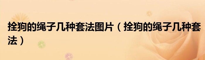 拴狗的绳子几种套法图片（拴狗的绳子几种套法）