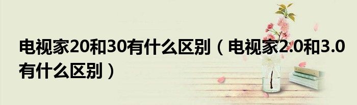 电视家20和30有什么区别（电视家2.0和3.0有什么区别）