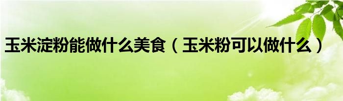 玉米淀粉能做什么美食（玉米粉可以做什么）