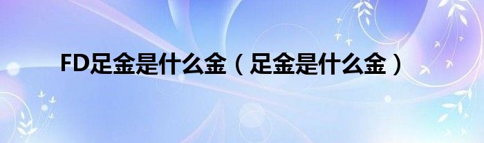 FD足金是什么金（足金是什么金）