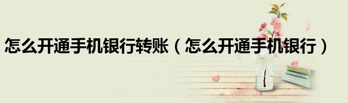 怎么开通手机银行转账（怎么开通手机银行）