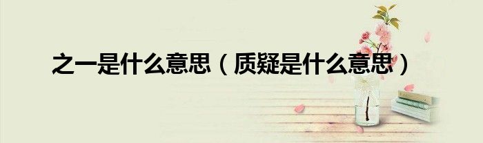 之一是什么意思（质疑是什么意思）