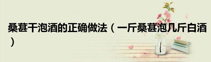 桑葚干泡酒的正确做法（一斤桑葚泡几斤白酒）