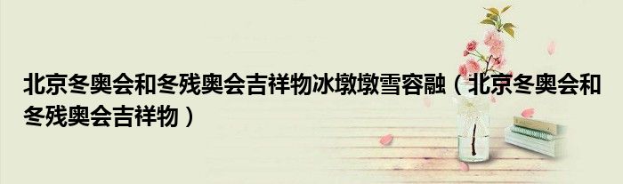 北京冬奥会和冬残奥会吉祥物冰墩墩雪容融（北京冬奥会和冬残奥会吉祥物）