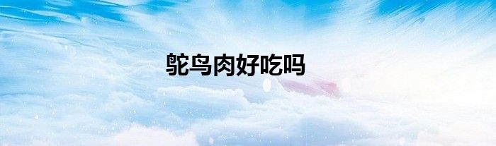 鸵鸟肉好吃吗
