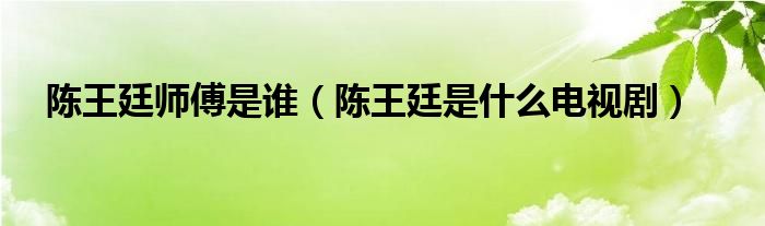 陈王廷师傅是谁（陈王廷是什么电视剧）