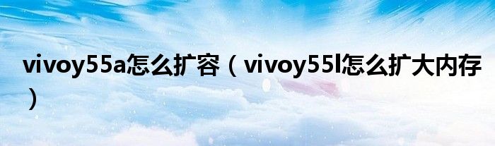 vivoy55a怎么扩容（vivoy55l怎么扩大内存）