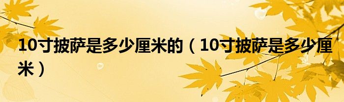 10寸披萨是多少厘米的（10寸披萨是多少厘米）