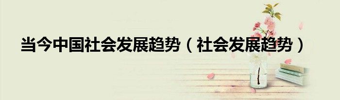 当今中国社会发展趋势（社会发展趋势）