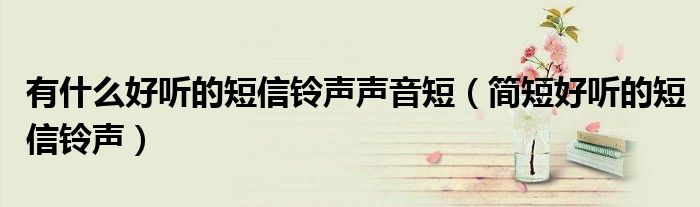 有什么好听的短信铃声声音短（简短好听的短信铃声）