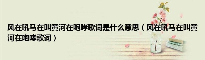 风在吼马在叫黄河在咆哮歌词是什么意思（风在吼马在叫黄河在咆哮歌词）